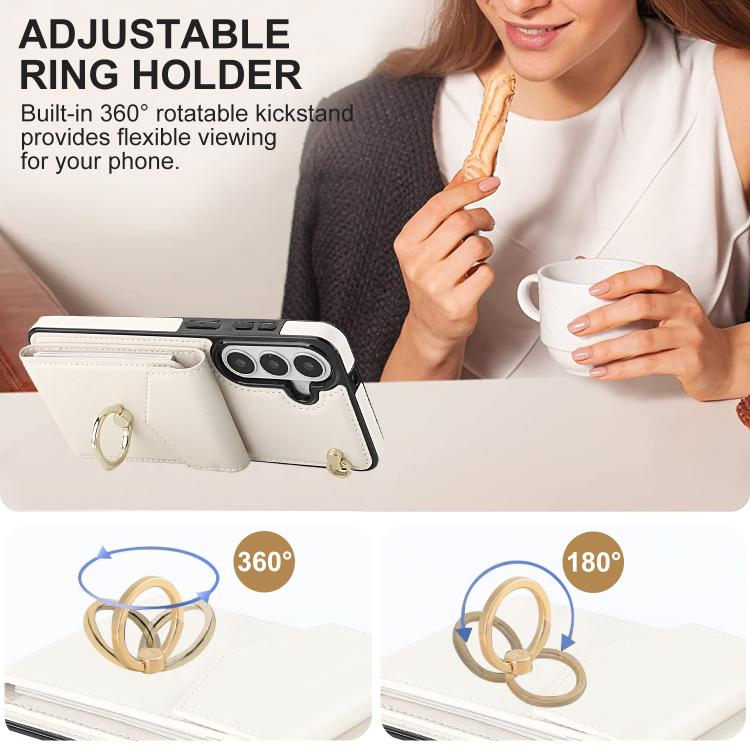 For Samsung Galaxy S26+ 5G Ring Holder RFID Card Slot Phone Case