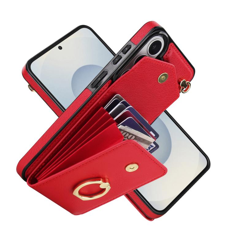 For Samsung Galaxy S26+ 5G Ring Holder RFID Card Slot Phone Case