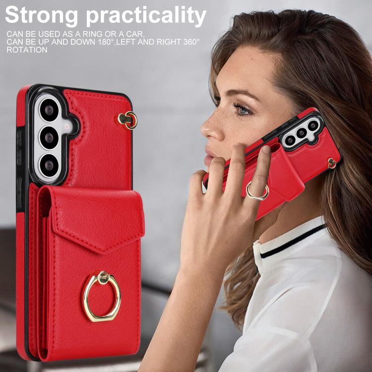 For Samsung Galaxy S26+ 5G Ring Holder RFID Card Slot Phone Case