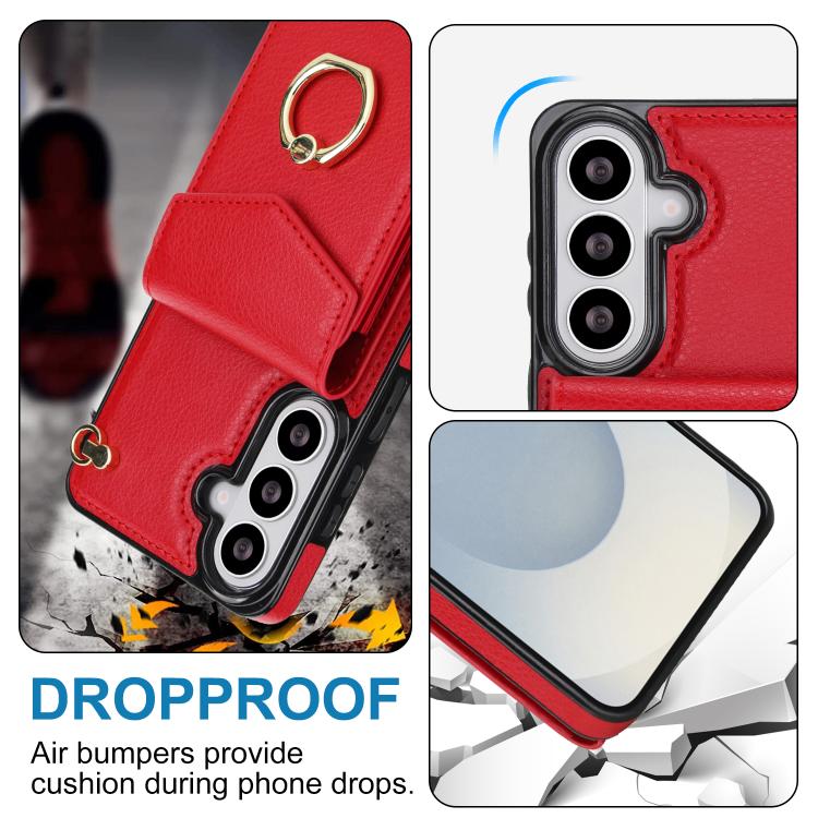 For Samsung Galaxy S26+ 5G Ring Holder RFID Card Slot Phone Case