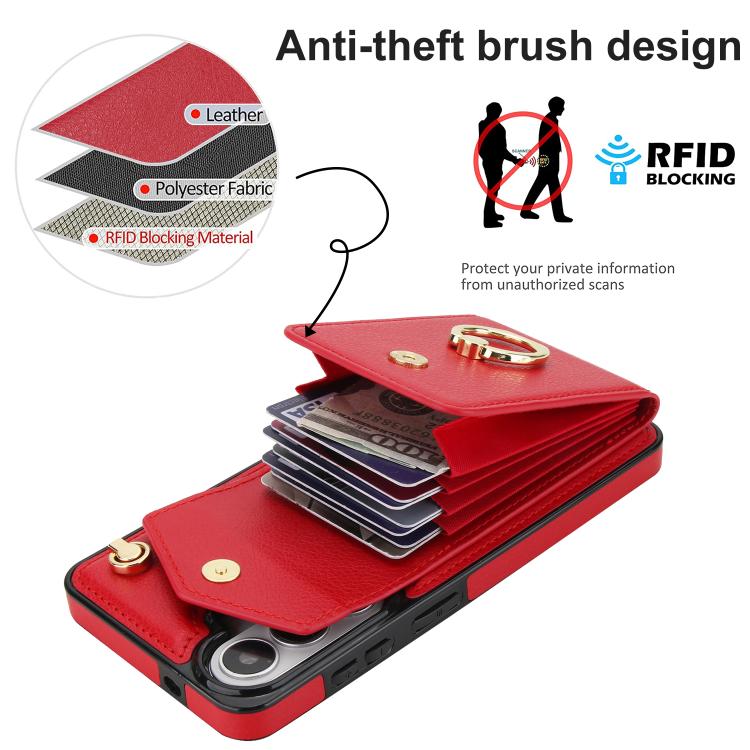 For Samsung Galaxy S26+ 5G Ring Holder RFID Card Slot Phone Case
