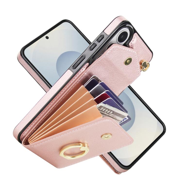 For Samsung Galaxy S26+ 5G Ring Holder RFID Card Slot Phone Case