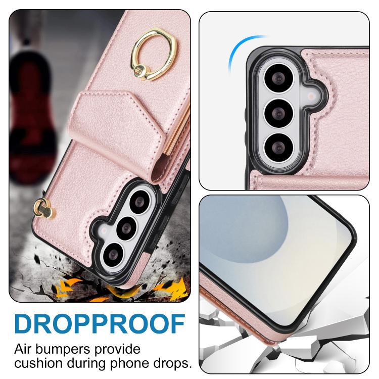 For Samsung Galaxy S26+ 5G Ring Holder RFID Card Slot Phone Case