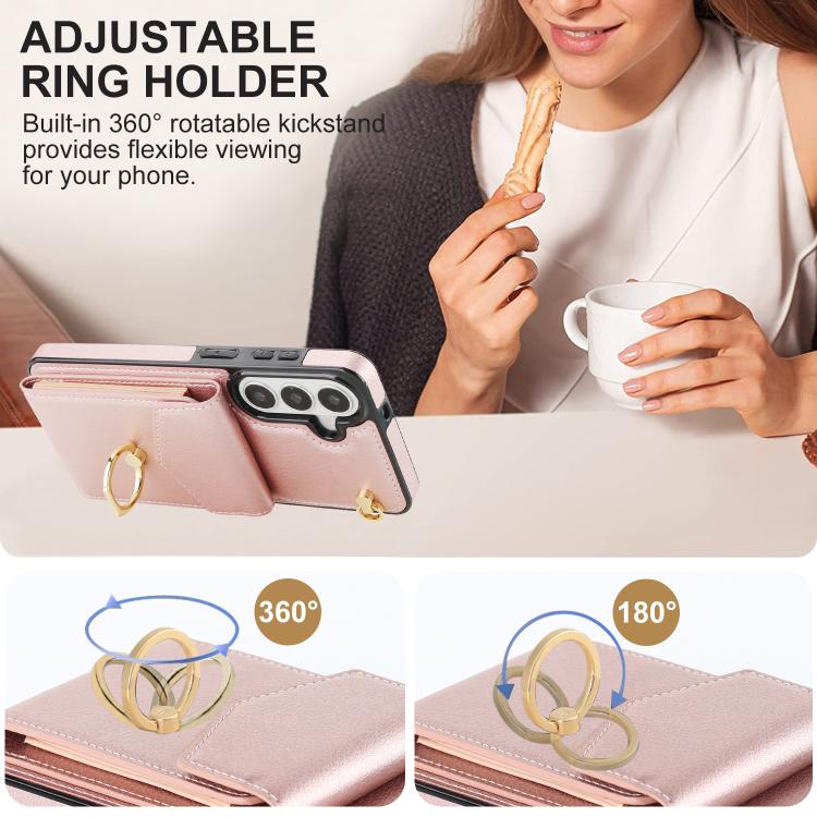 For Samsung Galaxy S26+ 5G Ring Holder RFID Card Slot Phone Case