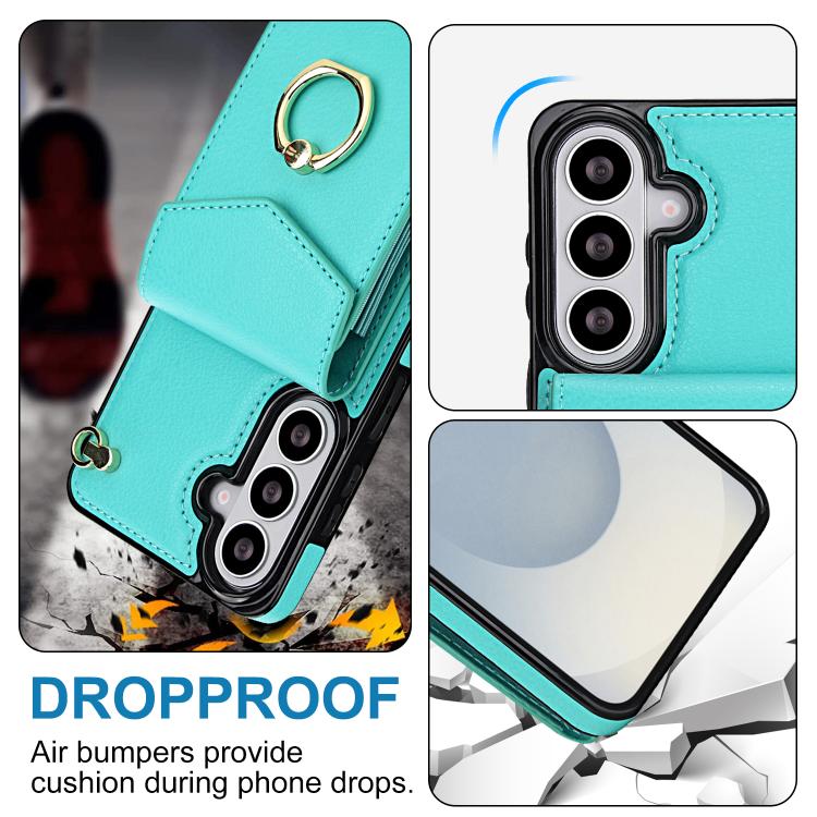 For Samsung Galaxy S26+ 5G Ring Holder RFID Card Slot Phone Case