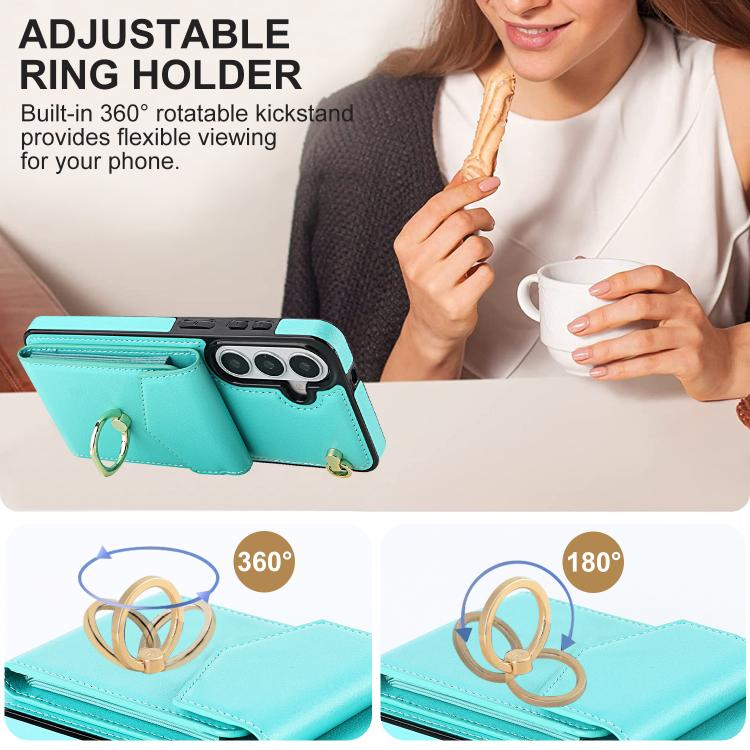 For Samsung Galaxy S26+ 5G Ring Holder RFID Card Slot Phone Case