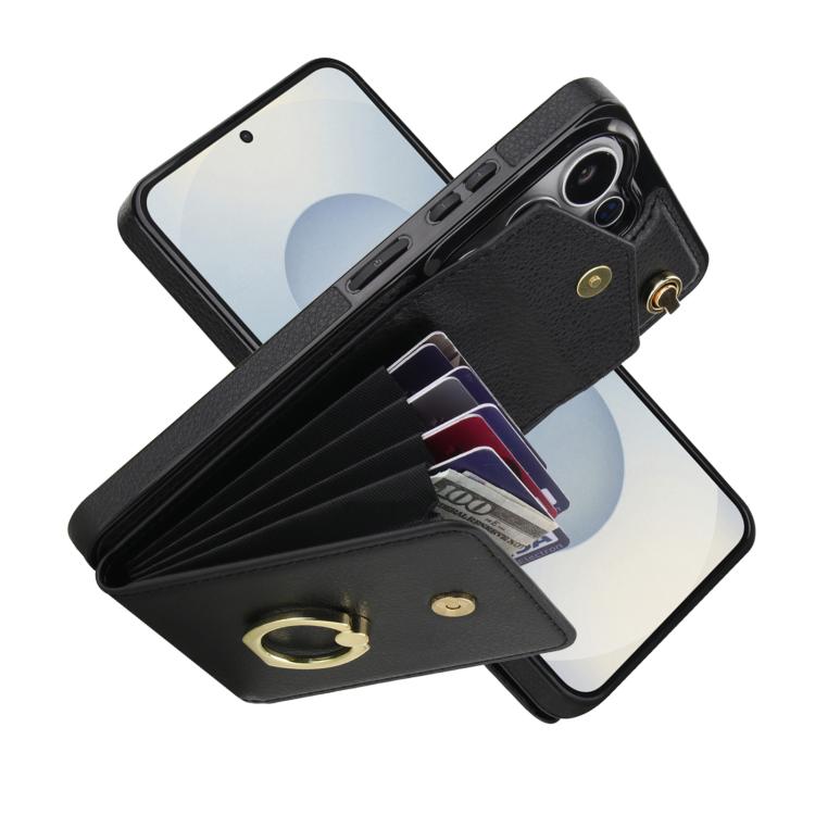 For Samsung Galaxy S26 Ultra 5G Ring Holder RFID Card Slot Phone Case