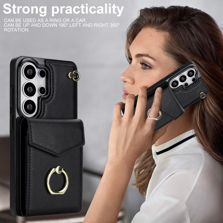 For Samsung Galaxy S26 Ultra 5G Ring Holder RFID Card Slot Phone Case