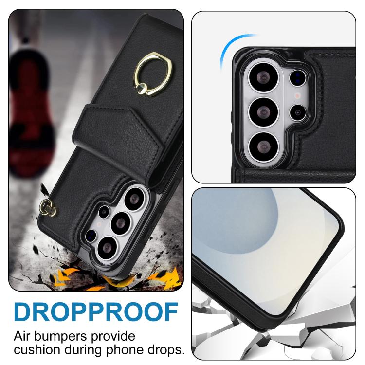 For Samsung Galaxy S26 Ultra 5G Ring Holder RFID Card Slot Phone Case