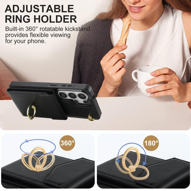 For Samsung Galaxy S26 Ultra 5G Ring Holder RFID Card Slot Phone Case