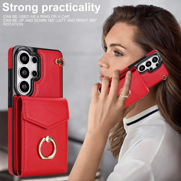 For Samsung Galaxy S26 Ultra 5G Ring Holder RFID Card Slot Phone Case
