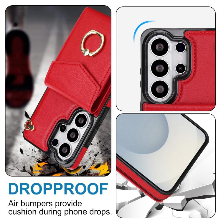 For Samsung Galaxy S26 Ultra 5G Ring Holder RFID Card Slot Phone Case