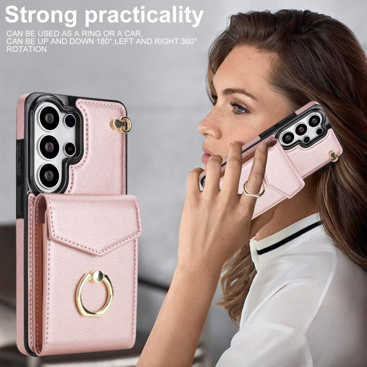 For Samsung Galaxy S26 Ultra 5G Ring Holder RFID Card Slot Phone Case