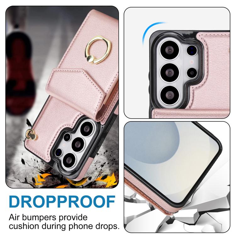 For Samsung Galaxy S26 Ultra 5G Ring Holder RFID Card Slot Phone Case