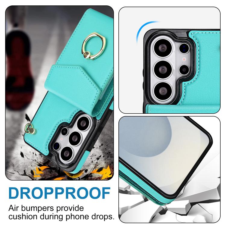 For Samsung Galaxy S26 Ultra 5G Ring Holder RFID Card Slot Phone Case