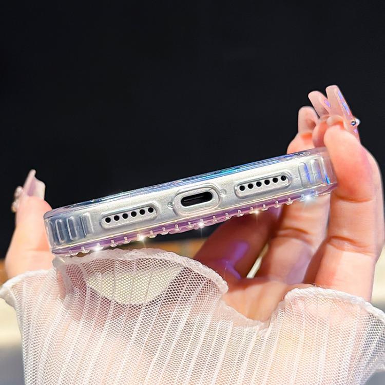 For iPhone 16 Pro Sparkling IMD Colorful Bow Phone Case with Bracelet