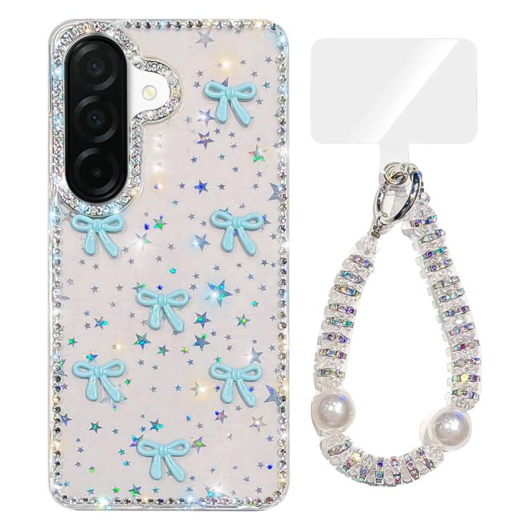 For Samsung Galaxy A36 5G Sparkling IMD Colorful Bow Phone Case with Bracelet