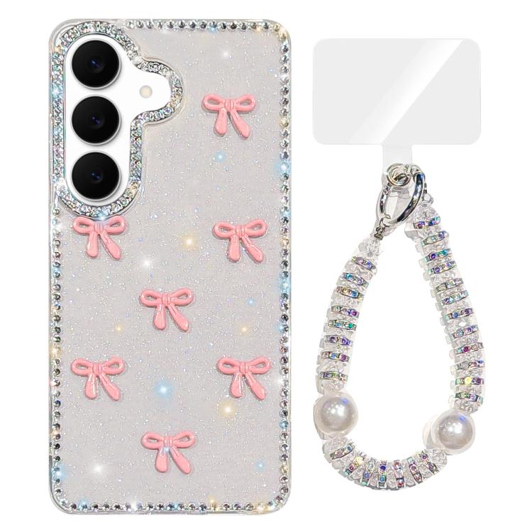 For Samsung Galaxy A37 5G Sparkling IMD Colorful Bow Phone Case with Bracelet