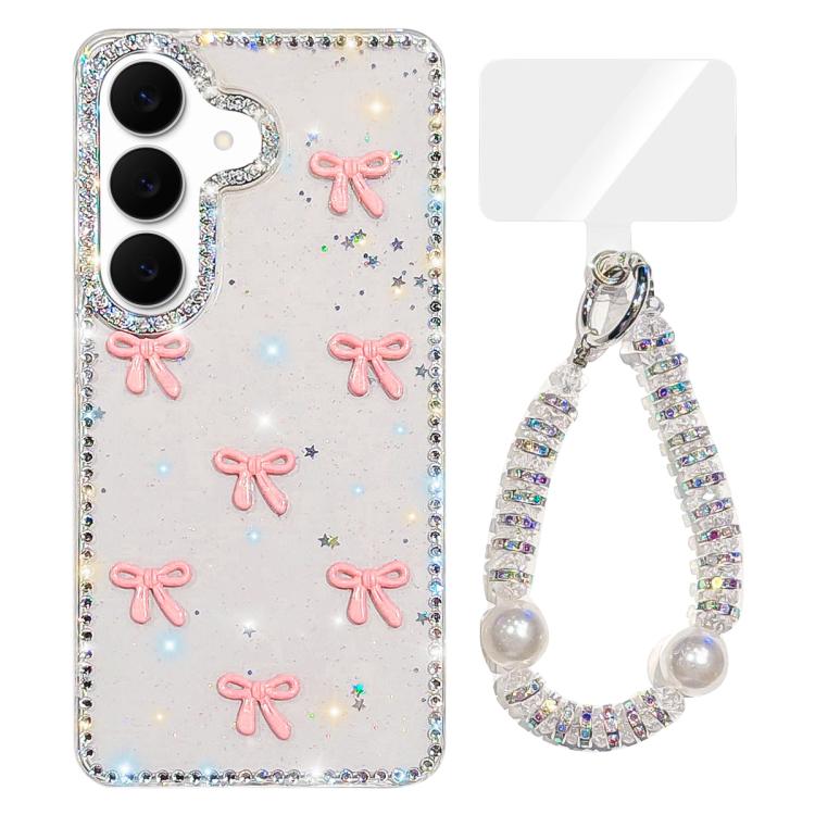 For Samsung Galaxy A37 5G Sparkling IMD Colorful Bow Phone Case with Bracelet