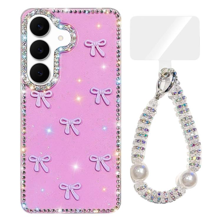 For Samsung Galaxy A37 5G Sparkling IMD Colorful Bow Phone Case with Bracelet