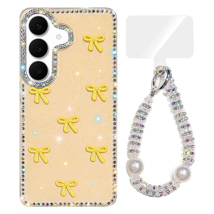 For Samsung Galaxy A37 5G Sparkling IMD Colorful Bow Phone Case with Bracelet