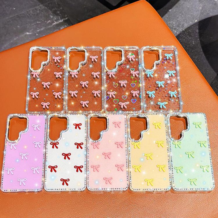 For Samsung Galaxy A55 5G Sparkling IMD Colorful Bow Phone Case with Bracelet