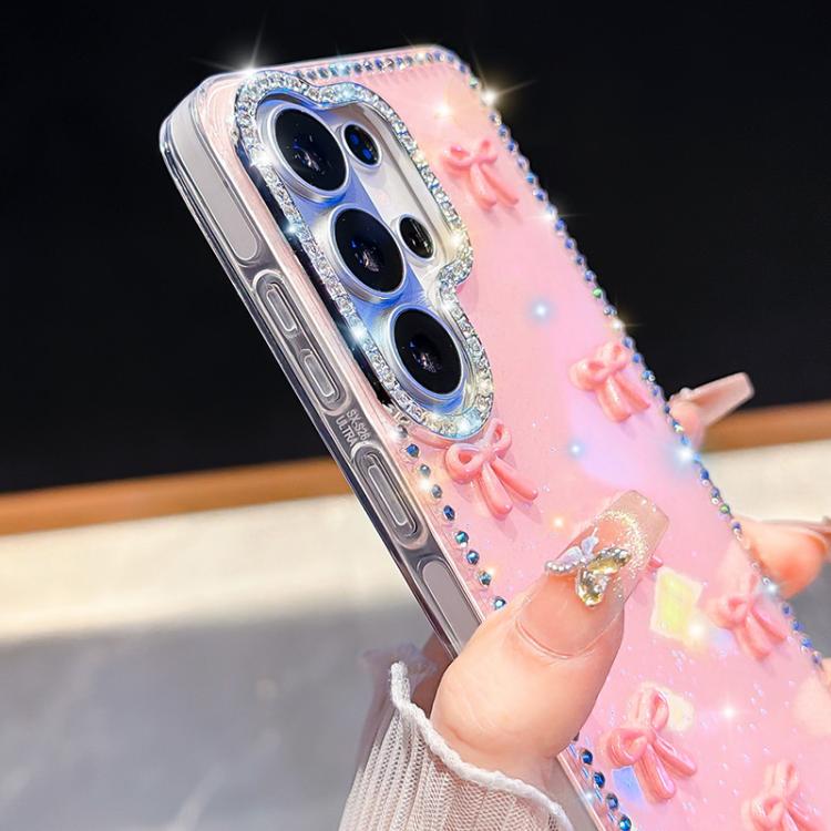 For Samsung Galaxy A57 5G Sparkling IMD Colorful Bow Phone Case with Bracelet