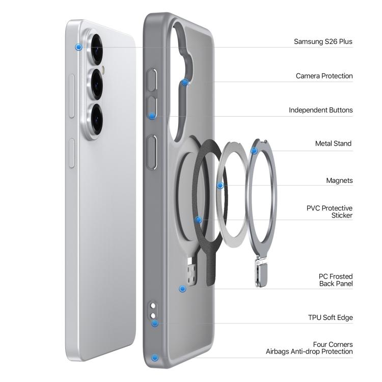 For Samsung Galaxy S26+ 5G DUX DUCIS Yind Series MagSafe TPU Hybrid PC Phone Case with Stand