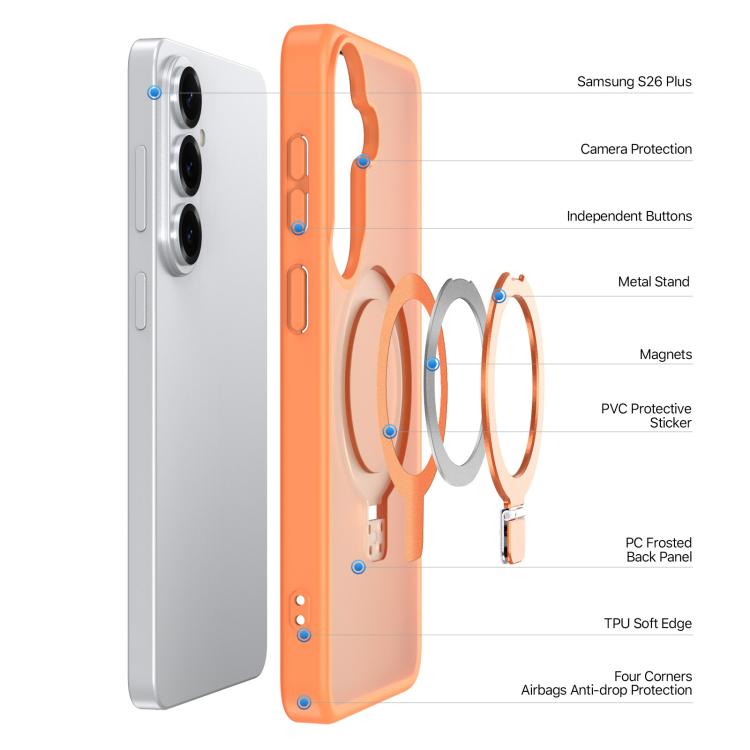 For Samsung Galaxy S26+ 5G DUX DUCIS Yind Series MagSafe TPU Hybrid PC Phone Case with Stand