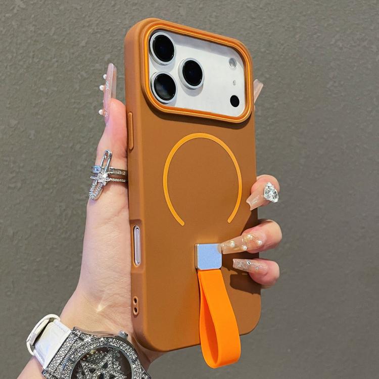 For iPhone 17 Pro Max Skin-feel Magnetic TPU Phone Case with Silicone Strap