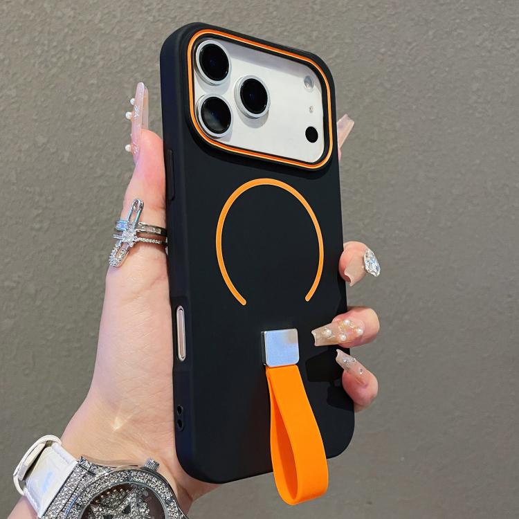 For iPhone 17 Pro Max Skin-feel Magnetic TPU Phone Case with Silicone Strap