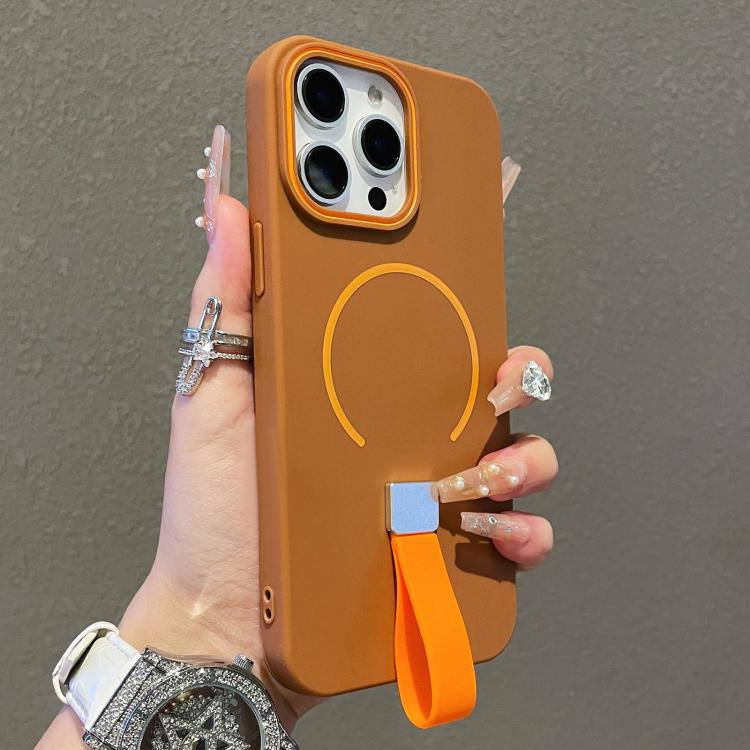 For iPhone 13 Pro Skin-feel Magnetic TPU Phone Case with Silicone Strap