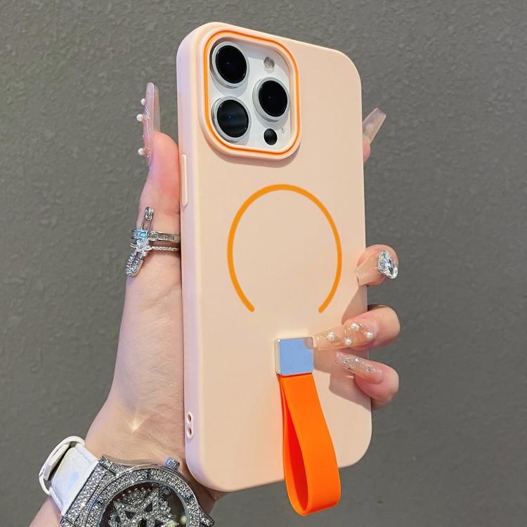 For iPhone 12 Pro Max Skin-feel Magnetic TPU Phone Case with Silicone Strap