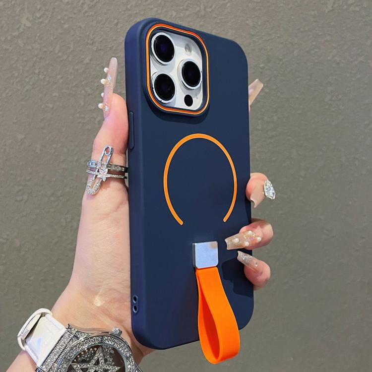 For iPhone 12 / 12 Pro Skin-feel Magnetic TPU Phone Case with Silicone Strap
