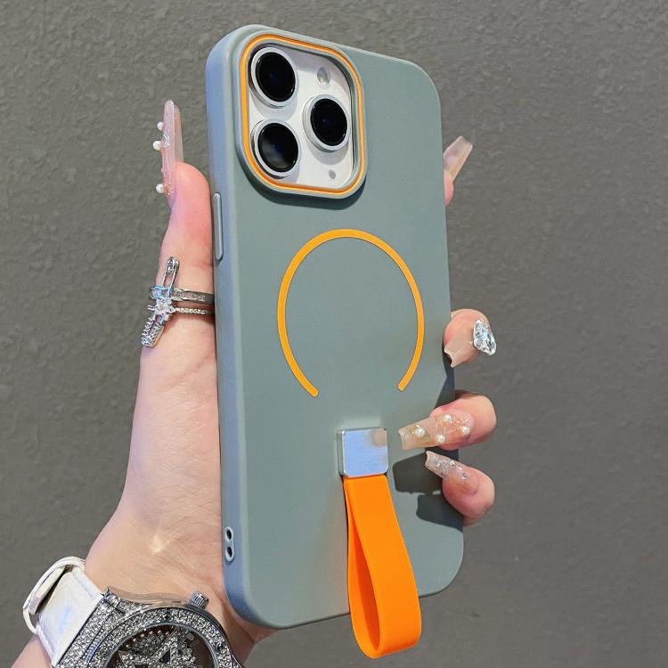 For iPhone 11 Pro Max Skin-feel Magnetic TPU Phone Case with Silicone Strap