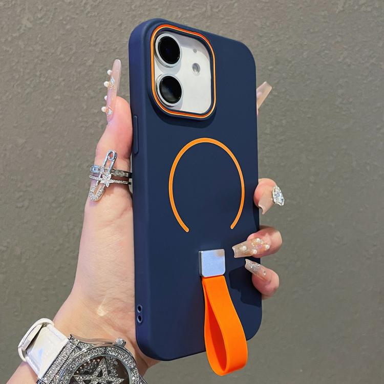 For iPhone 11 Skin-feel Magnetic TPU Phone Case with Silicone Strap