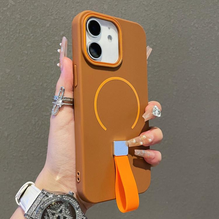 For iPhone 11 Skin-feel Magnetic TPU Phone Case with Silicone Strap