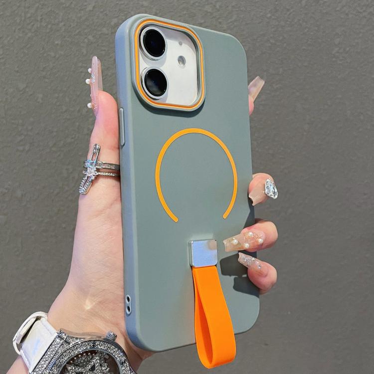 For iPhone 11 Skin-feel Magnetic TPU Phone Case with Silicone Strap