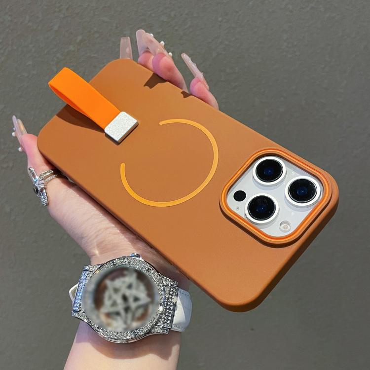 For iPhone 13 Pro Skin-feel Magnetic TPU Phone Case with Silicone Strap
