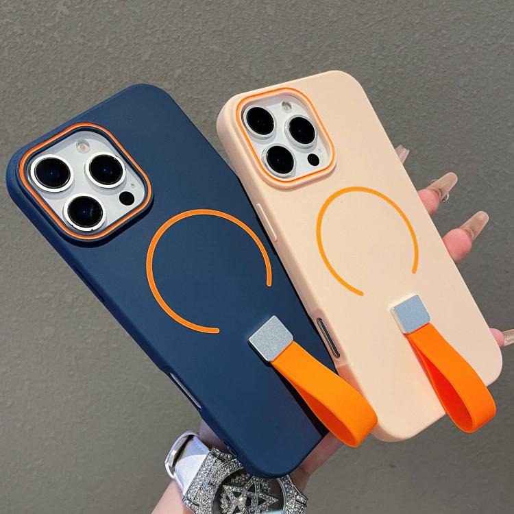 For iPhone 13 Pro Skin-feel Magnetic TPU Phone Case with Silicone Strap