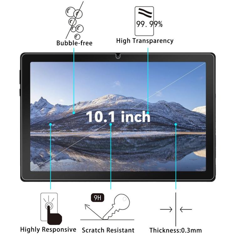 For MUISOO 1001 10.1 inch 25pcs 9H 0.3mm Explosion-proof Tempered Glass Film