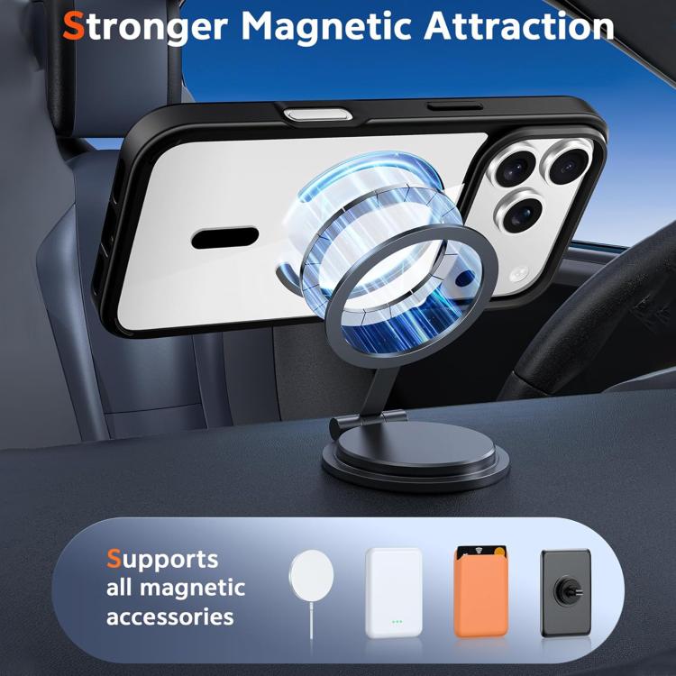 For iPhone 17 Pro Max XDcase JINDUN Clear Cover Independent Metal Button Magnetic Phone Case
