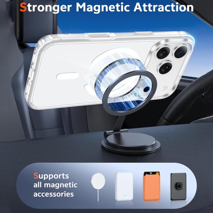 For iPhone 17 Pro Max XDcase JINDUN Clear Cover Independent Metal Button Magnetic Phone Case