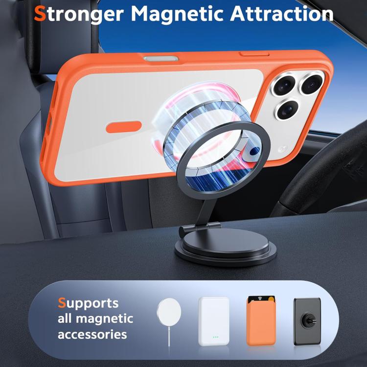 For iPhone 17 Pro Max XDcase JINDUN Clear Cover Independent Metal Button Magnetic Phone Case