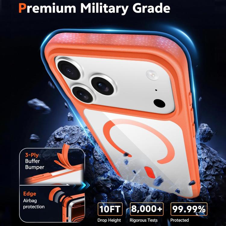 For iPhone 17 Pro Max XDcase JINDUN Clear Cover Independent Metal Button Magnetic Phone Case