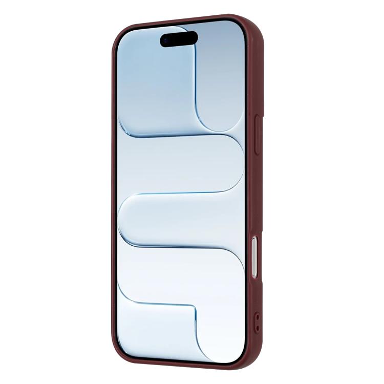 For iPhone 17 Pro Litchi Pattern Magnetic Card Bag Holder Phone Case