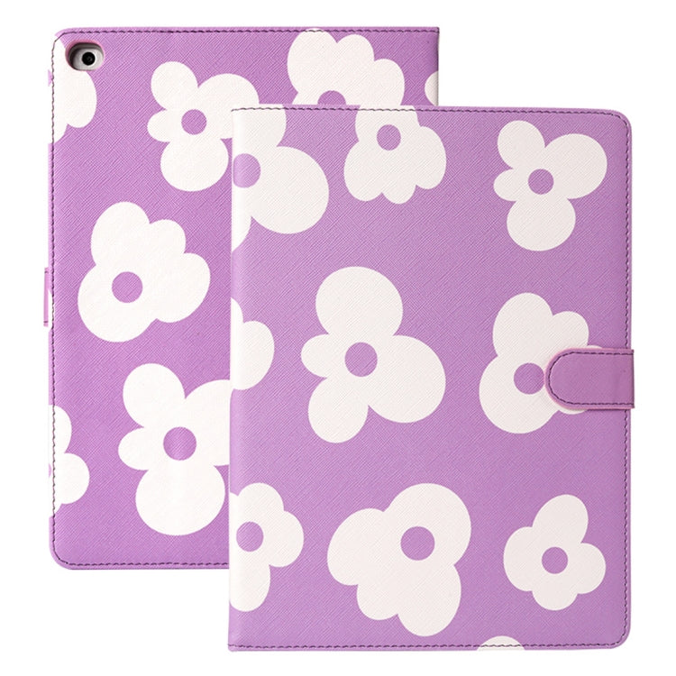 For iPad 10.2 2021 / 2020 / 2019 Flower Pattern Horizontal Flip Leather Case with Holder & Sleep / Wake-up Function