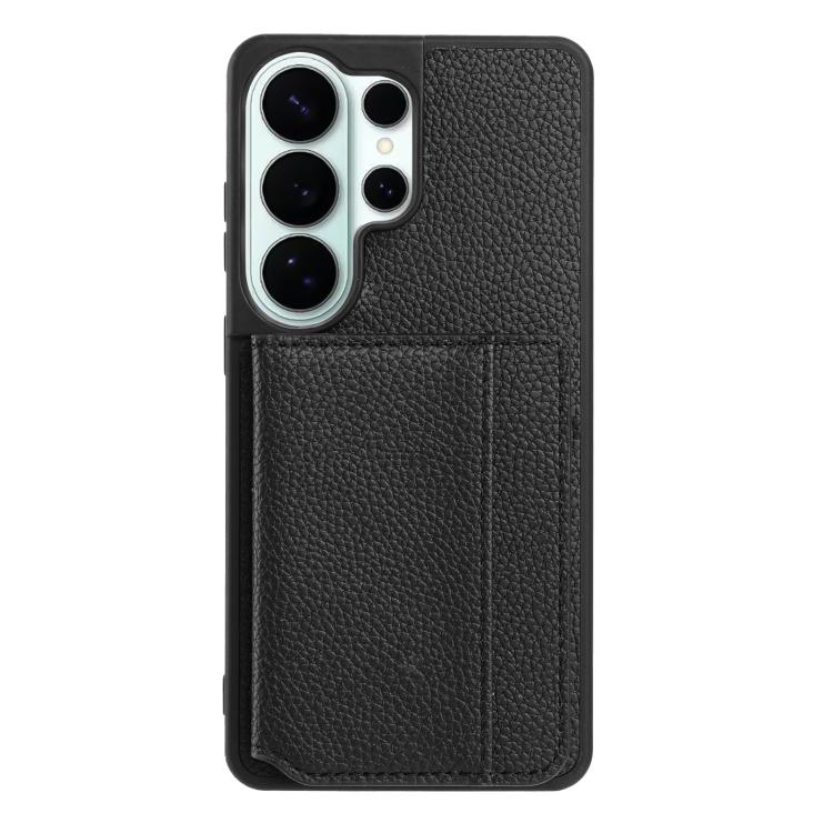 For Samsung Galaxy S26 Ultra 5G Litchi Pattern Magnetic Card Bag Holder Phone Case