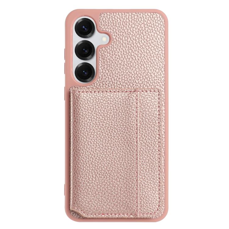 For Samsung Galaxy S26+ 5G Litchi Pattern Magnetic Card Bag Holder Phone Case