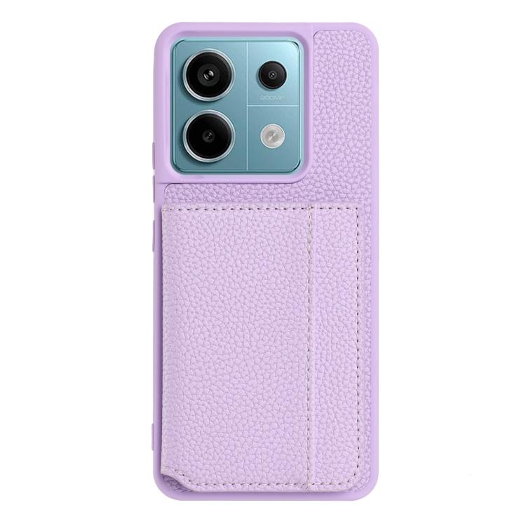For Redmi Note 13 Pro 4G Global Litchi Pattern Magnetic Card Bag Holder Phone Case